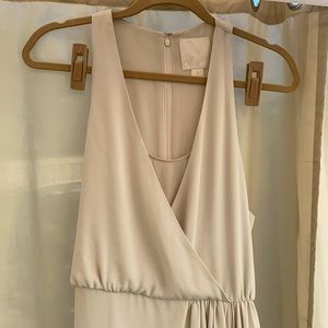 Cream Flowy Wedding Guest Dress